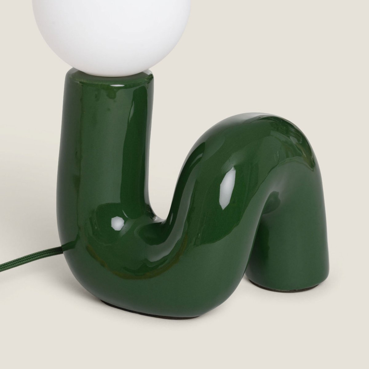 Lampe à poser en céramique- LEONIE vert, DRAWER