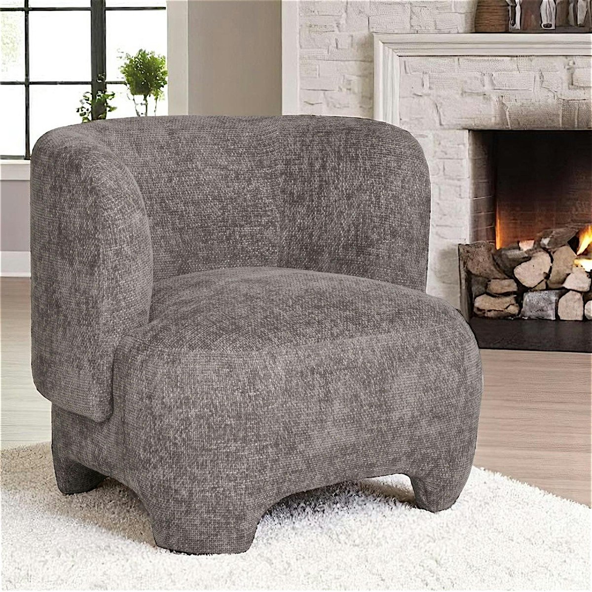 Gros fauteuil design gris BERLIN gris, PIER IMPORT