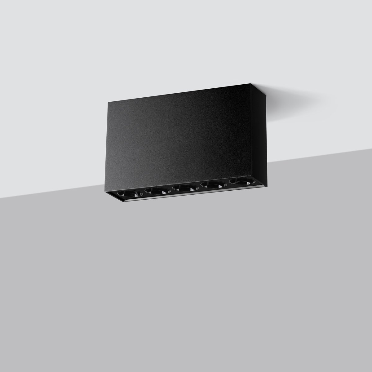 Plafonnier Aluminium Noir LED 5 Sole noir, EDEN