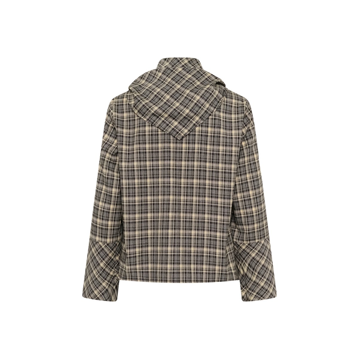 Blouse à manches longues beige black and cream check, SOAKED IN LUXURY
