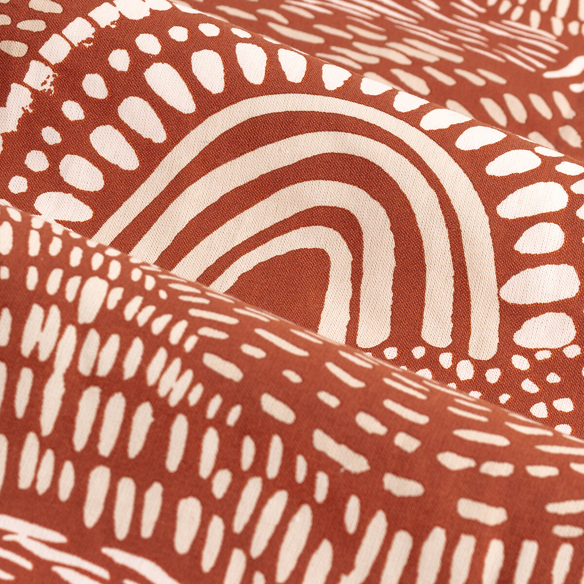 Nola Abstract Eyelet Curtains chestnut, HÖEM
