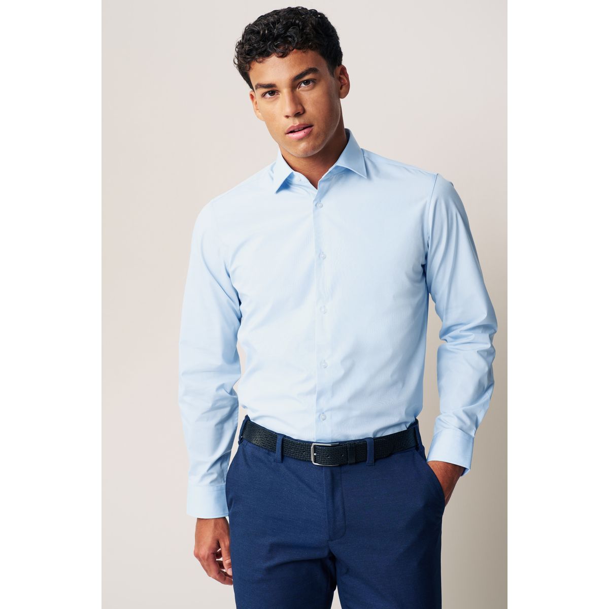 Chemises à entretien facile, lot de 2 blanc/bleu, NEXT