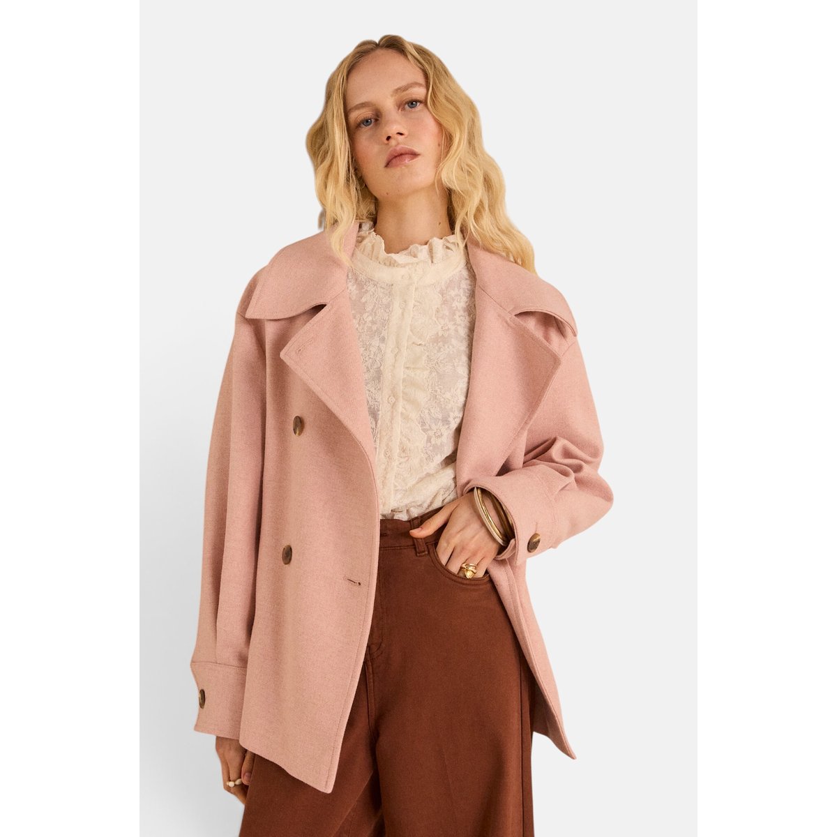 Manteau en laine mélangé CAMERON primerose, Maison 123