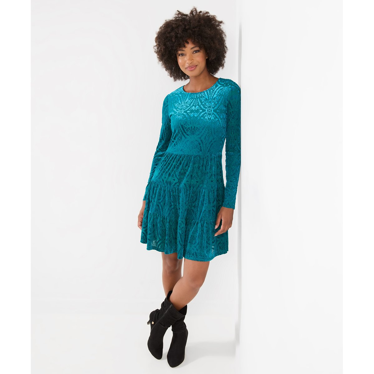 Ravissante Robe Tunique en Velours Dévoré autres, JOE BROWNS