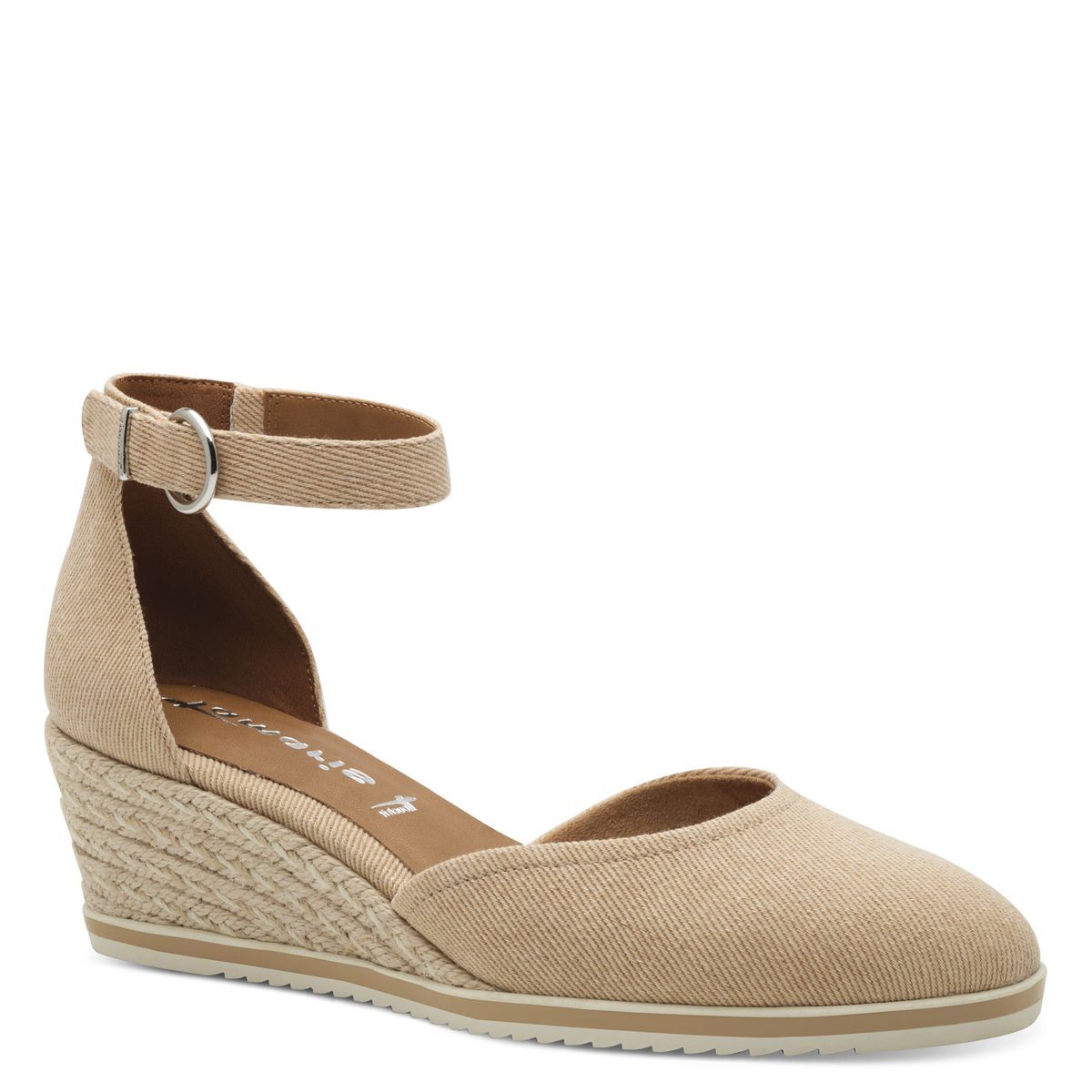 Escarpins compensés compensée beige ivoire camel, TAMARIS