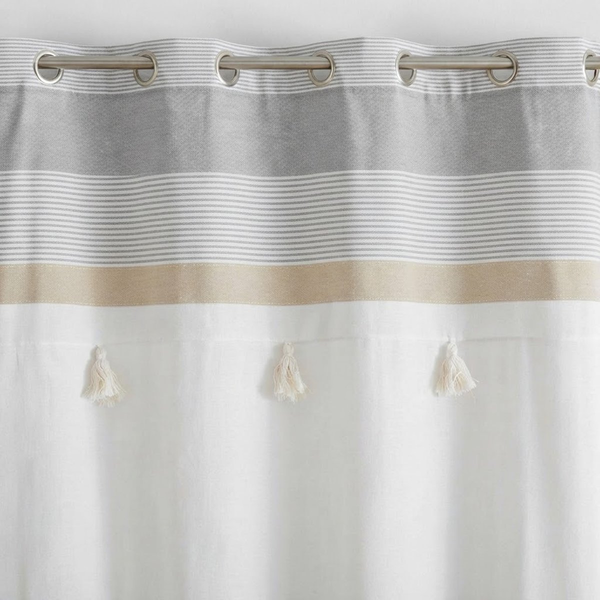 Rideau a oeillets en coton Iliades blanc, EDEN