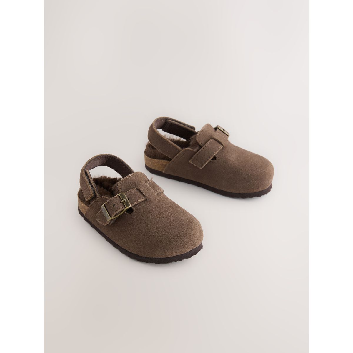 Sabots en cuir marron chocolat, NEXT