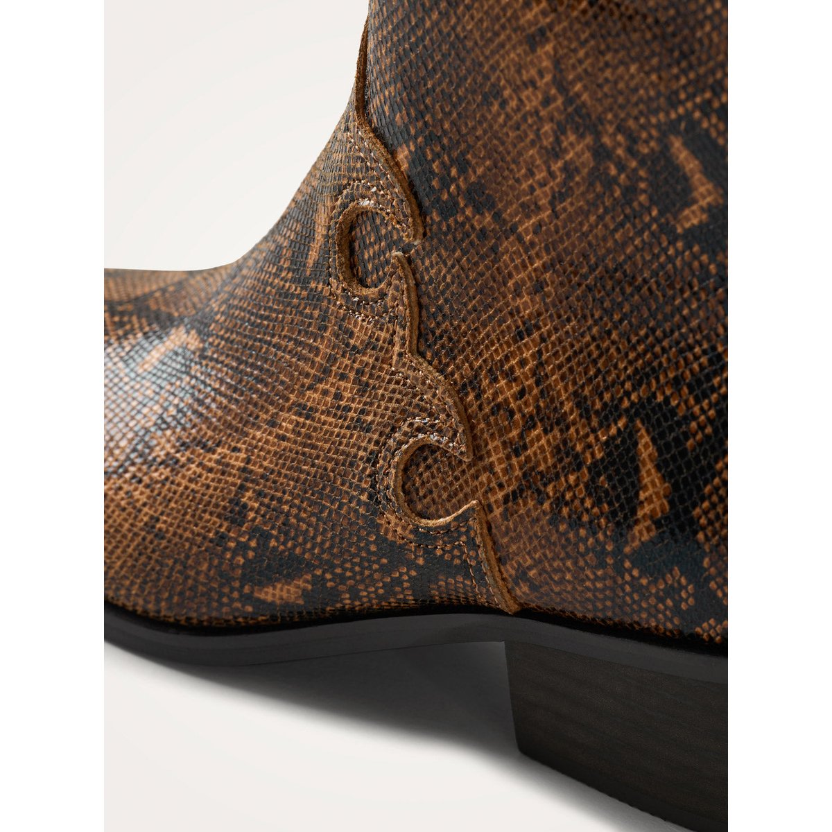 Bottines santiags montantes Monique camel python, VANESSA WU