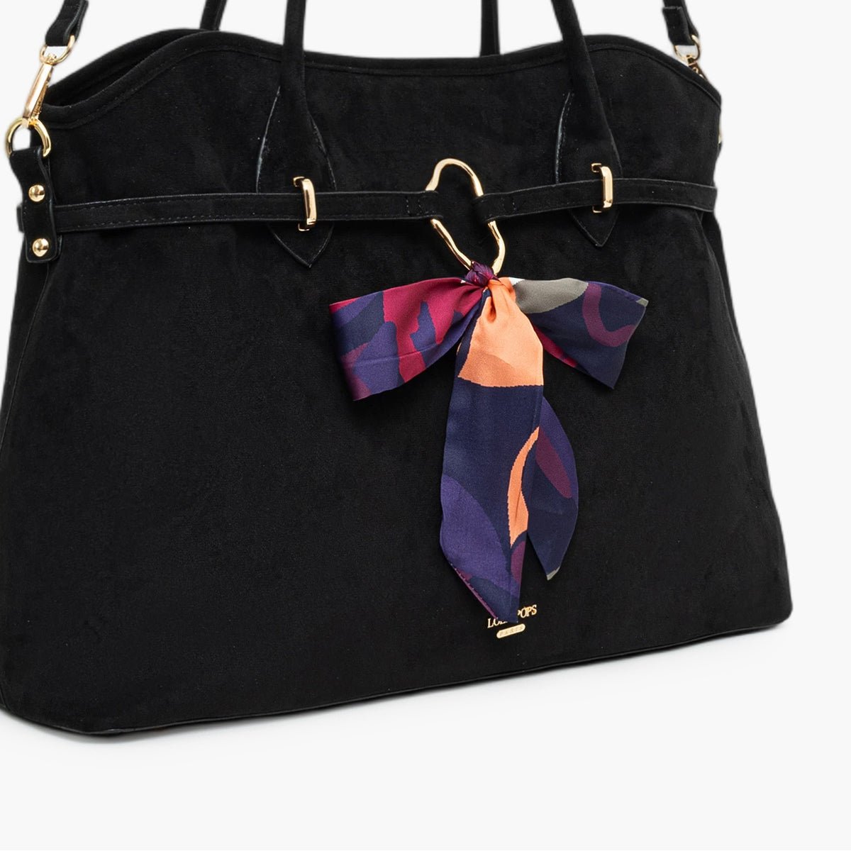 Grand sac shopper Tivaline noir,doré, LOLLIPOPS
