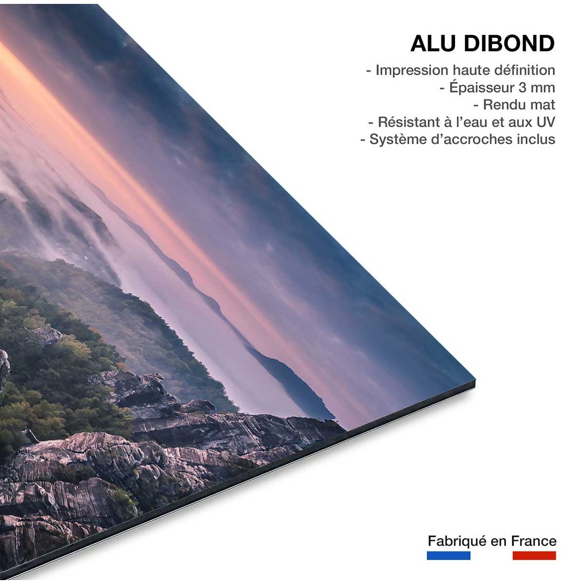 Tableau sunrise on the rocks tableau alu dibond, HEXOA