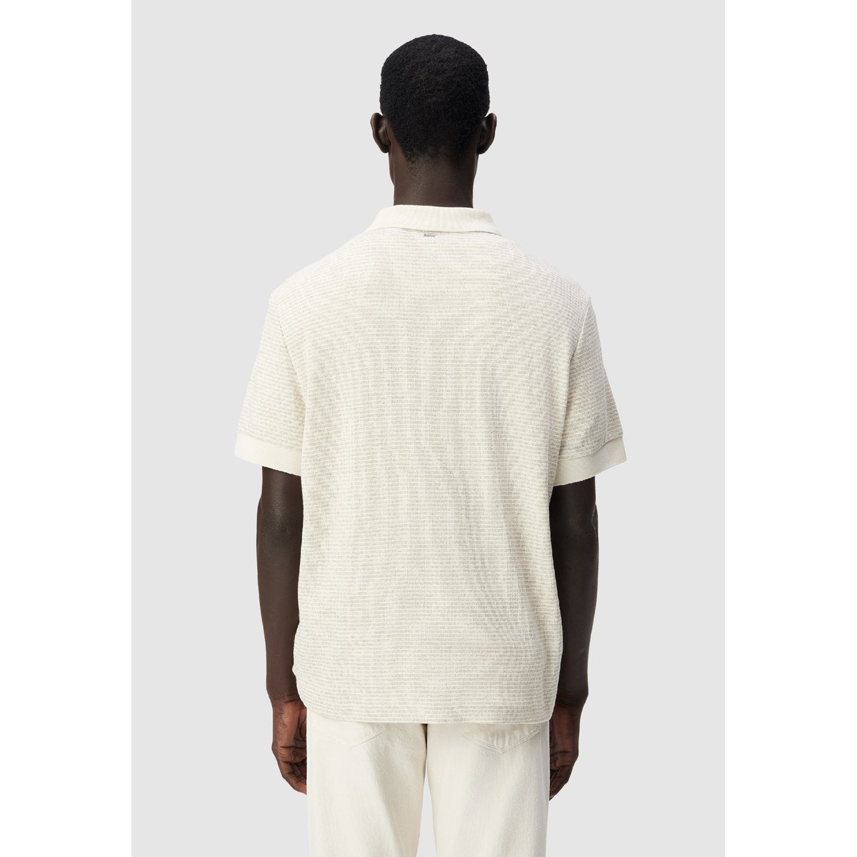 Polo manches courtes fines rayures naturel, IKKS