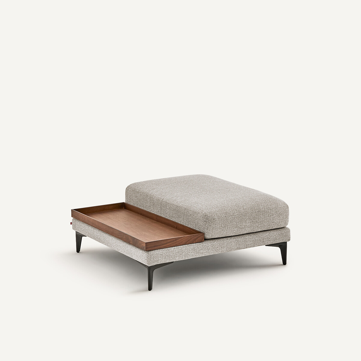 Voetensteun met dienblad, structuurmix, MODERNISTE, ontwerp Emmanuel Gallina beige , EMMANUEL GALLINA X AM.PM