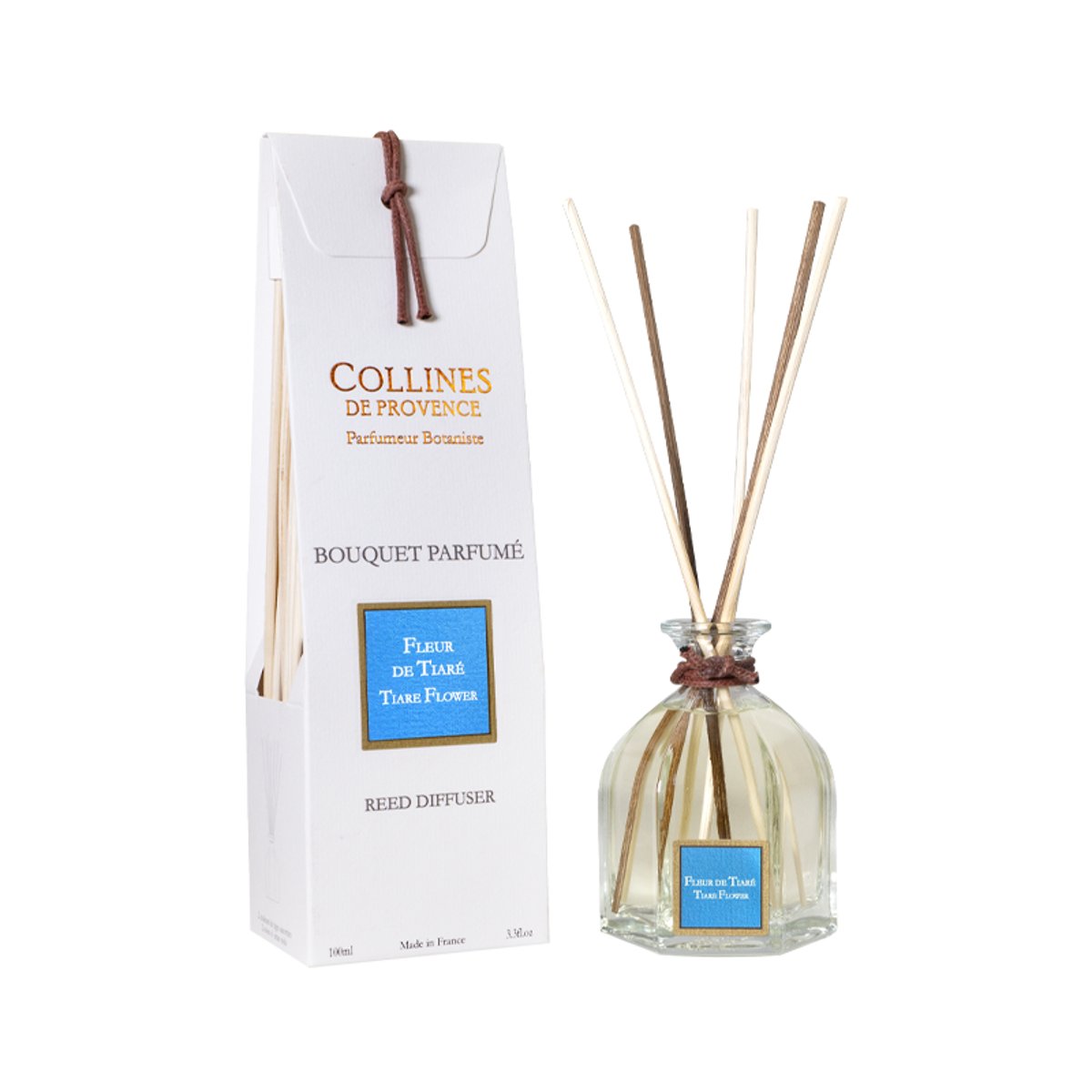 Diffuseur de parfum FLEUR DE TIARÉ blanc, COLLINES DE PROVENCE