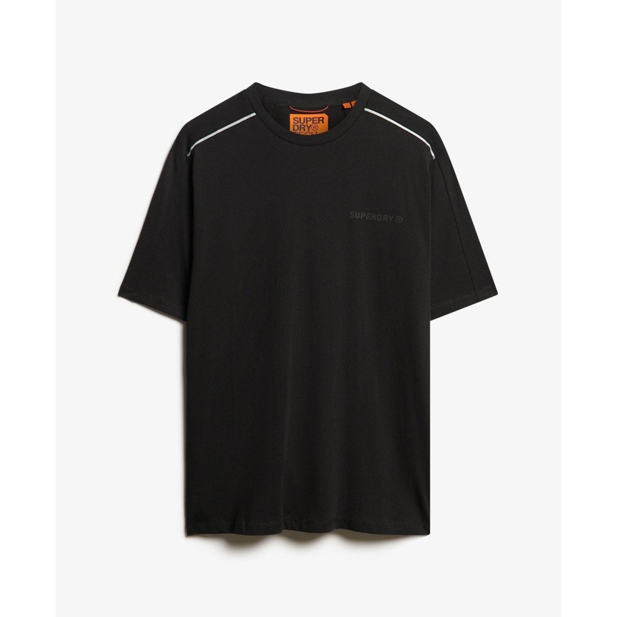 T-shirt décontracté à logo Tech noir/réfléchissant, SUPERDRY