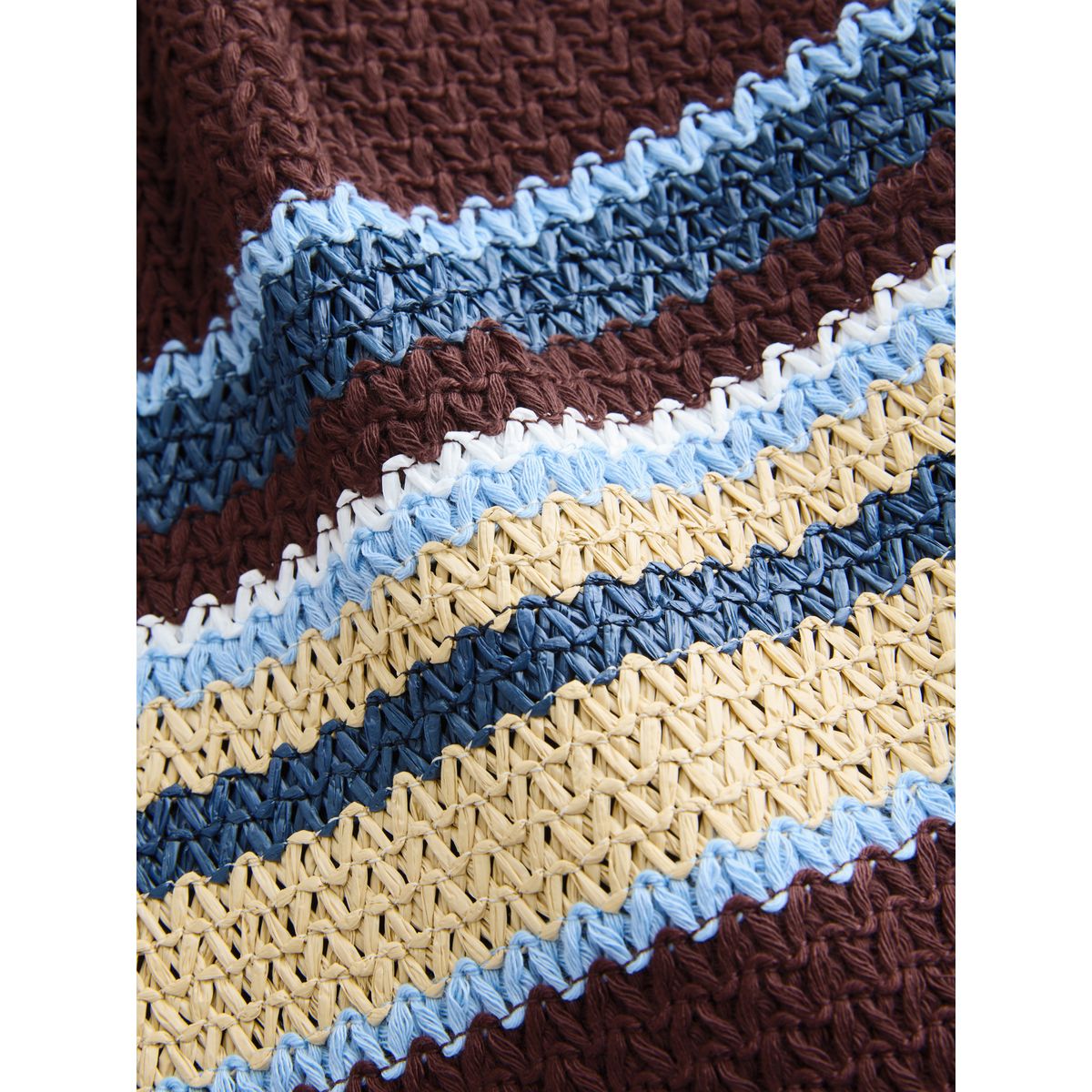 Sac porté épaule à rayures effet crochet marron chocolat, NEXT