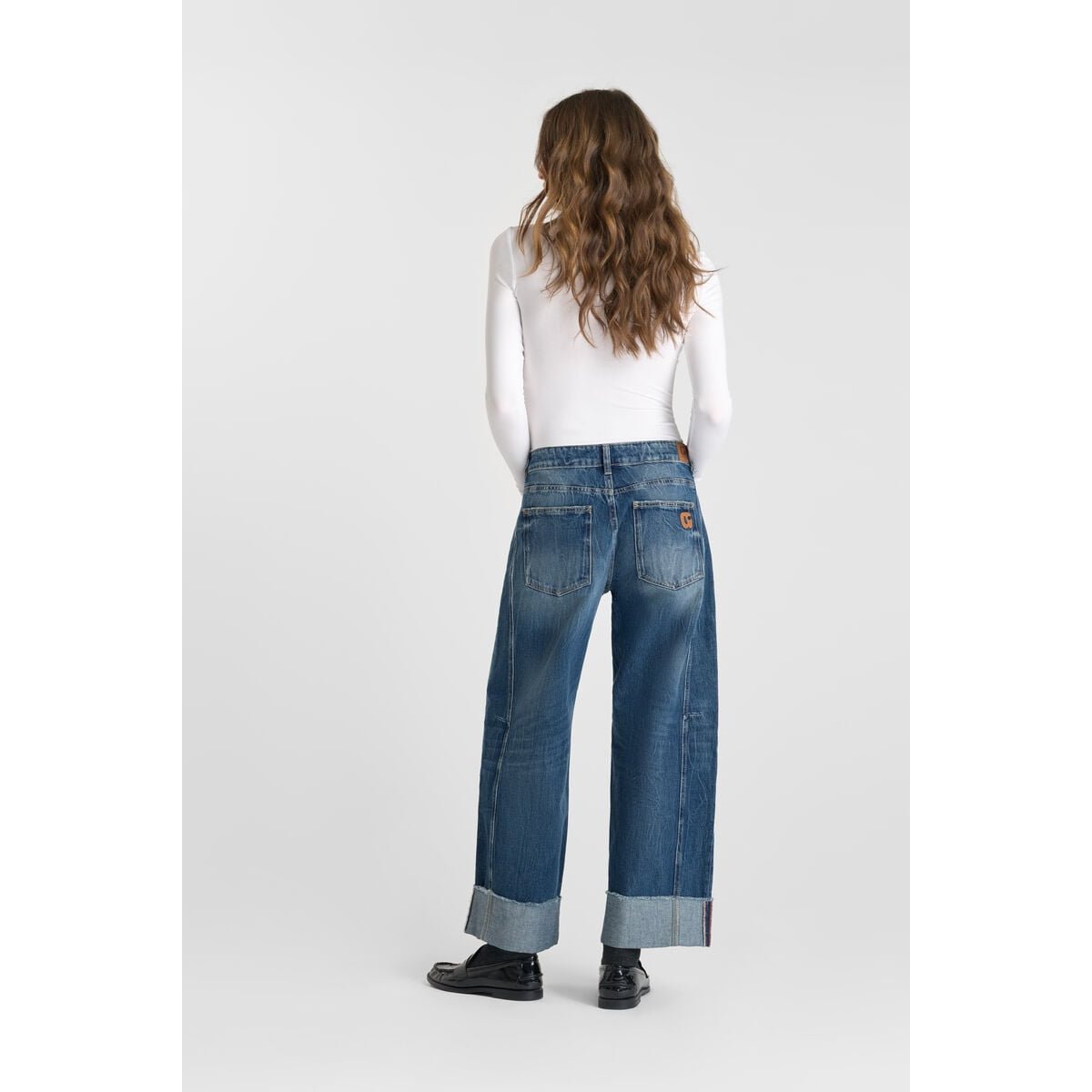 Jeans loose, large LEAL, longueur 34 blue, LE TEMPS DES CERISES