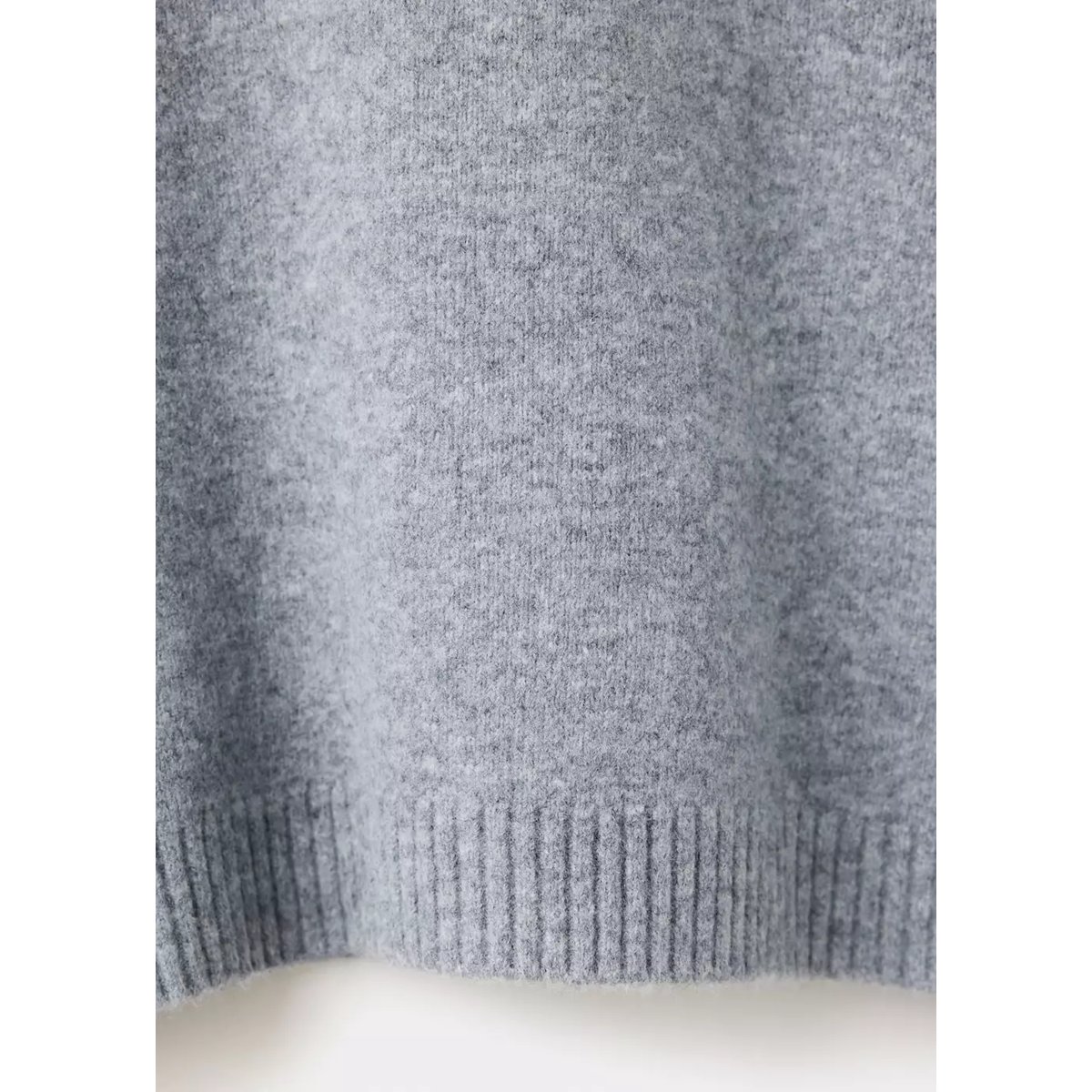 Pull-over col côtelé gris chiné moyen, MANGO TEEN