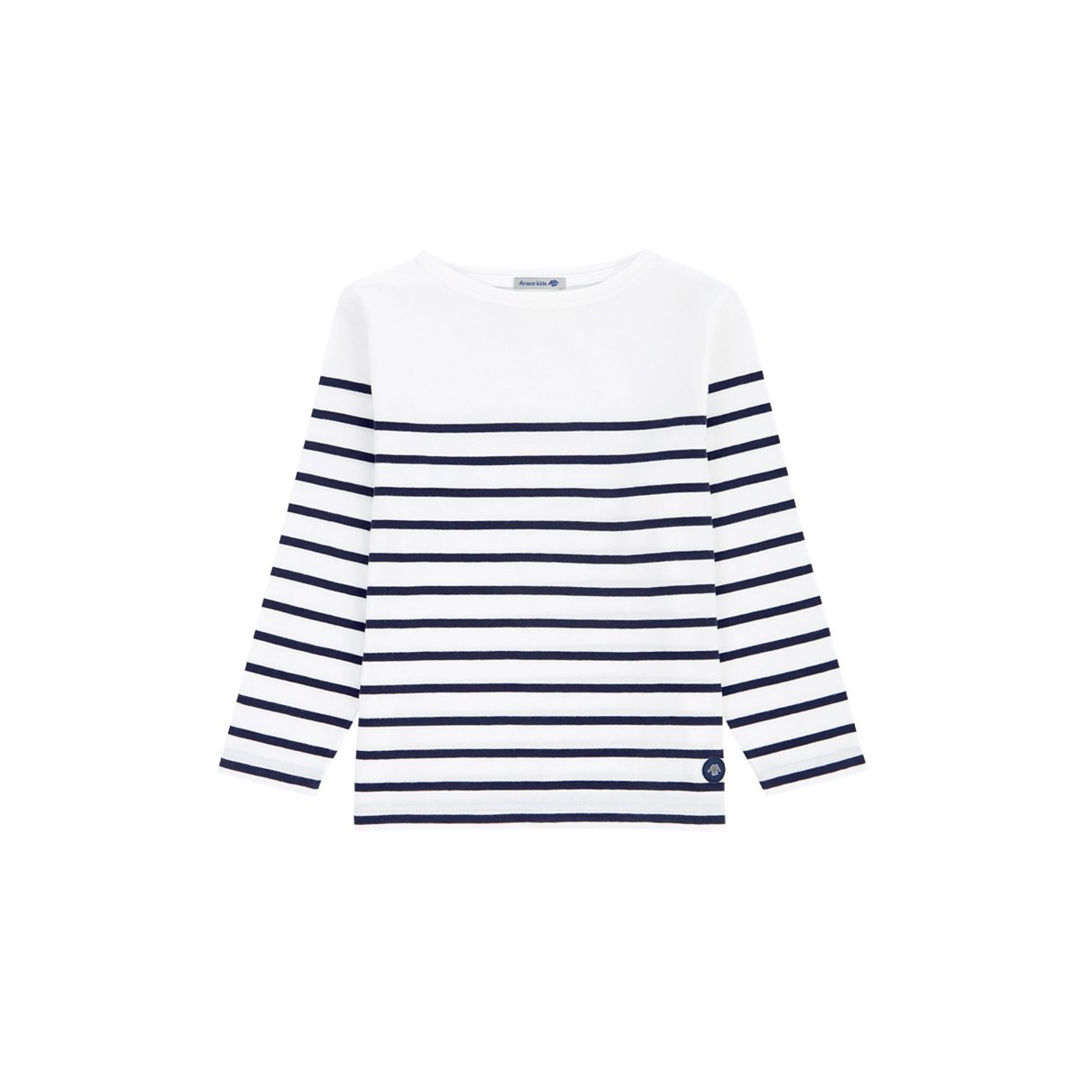 Marinière en coton léger KIDS blanc/navire, ARMOR-LUX