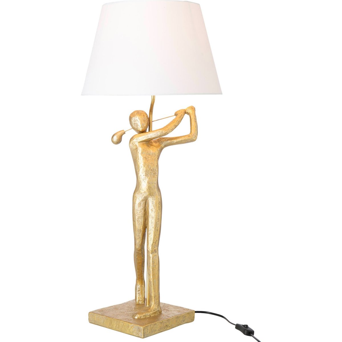 Lampe de table golfeur en résine doré et blanc, RECOLLECTION