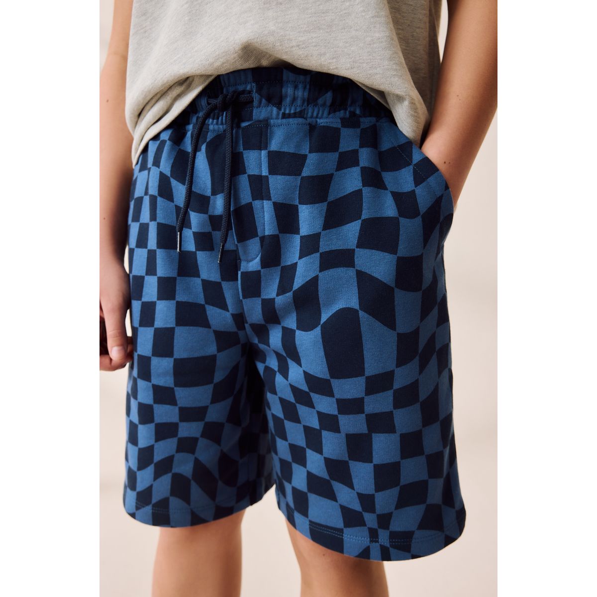 Sweat à capuche sans manches et short imprimé bleu, NEXT