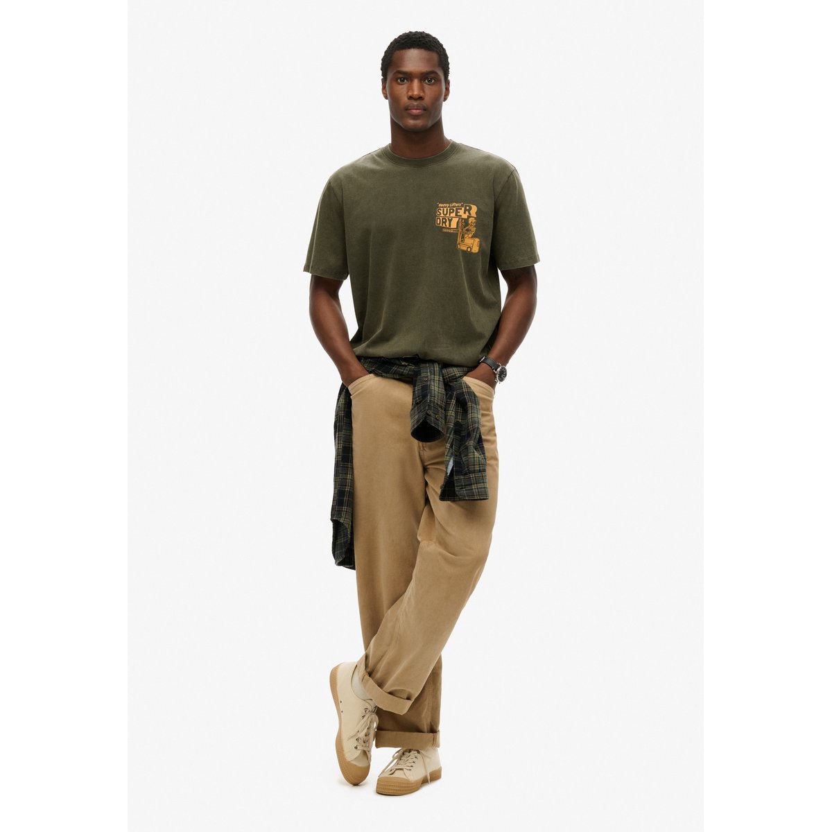 T-shirt ample Trade Tools vert olive surplus goods, SUPERDRY