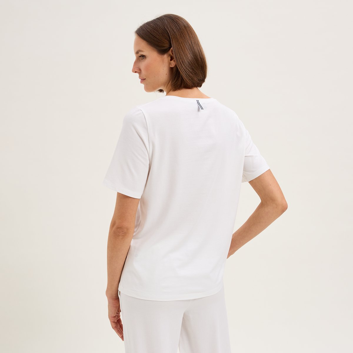 Tee-shirt col rond en jersey LES BASIQUES ecru, LAURENCE TAVERNIER