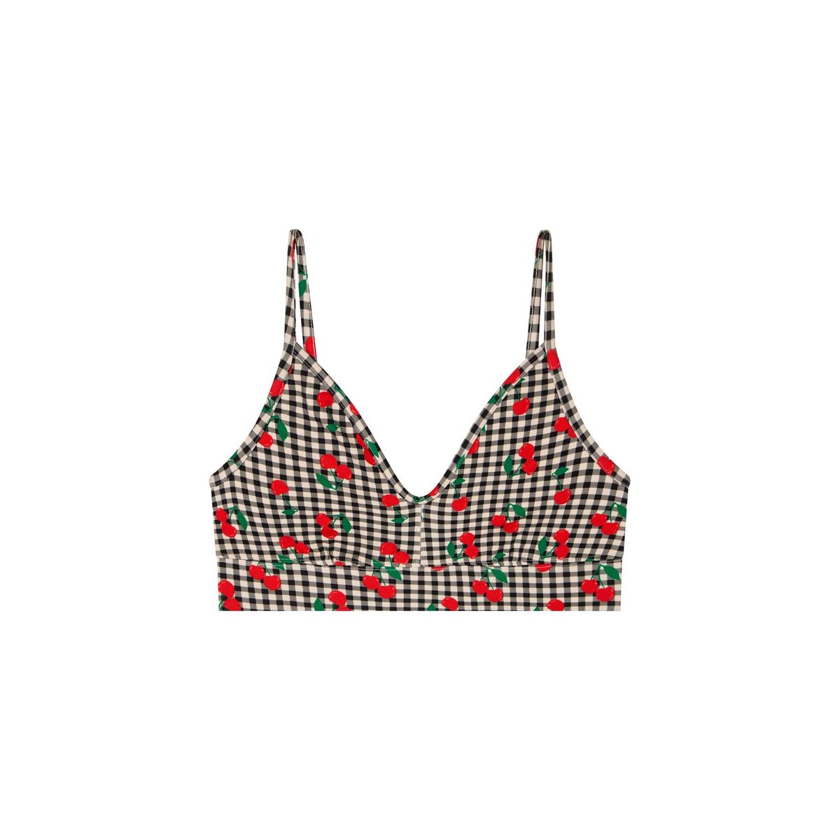 Brassière coton imprimé vichy cerises vichy cerises noir, WE ARE JOLIES