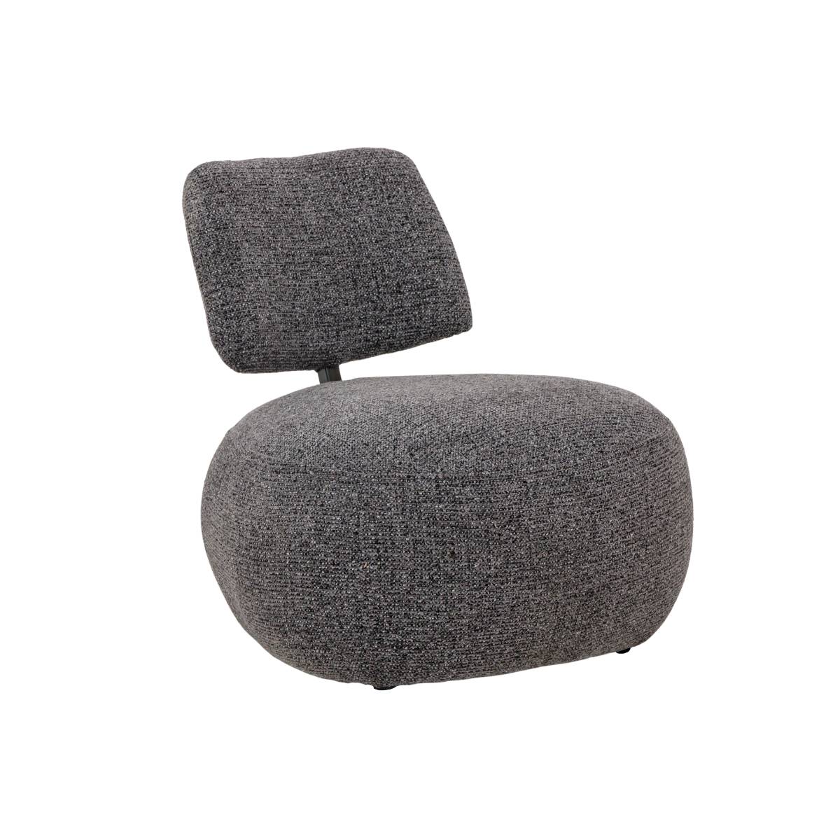 Fauteuil en tissu bouclette TÉRÉSIA gris, MADE IN MEUBLES 