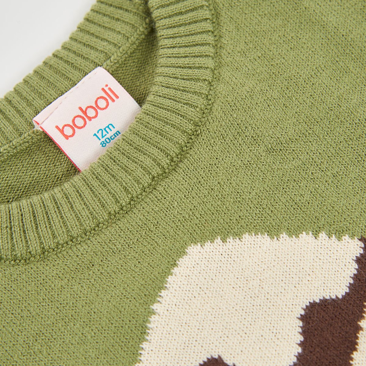 Pull garçon imprimé skieurs vert, BOBOLI