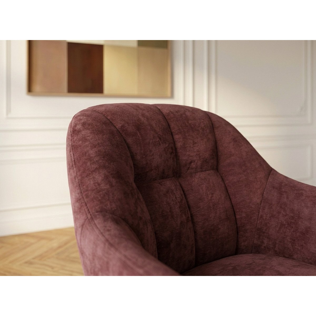 Chaise tissu texturé, KIM rouge, BOBOCHIC