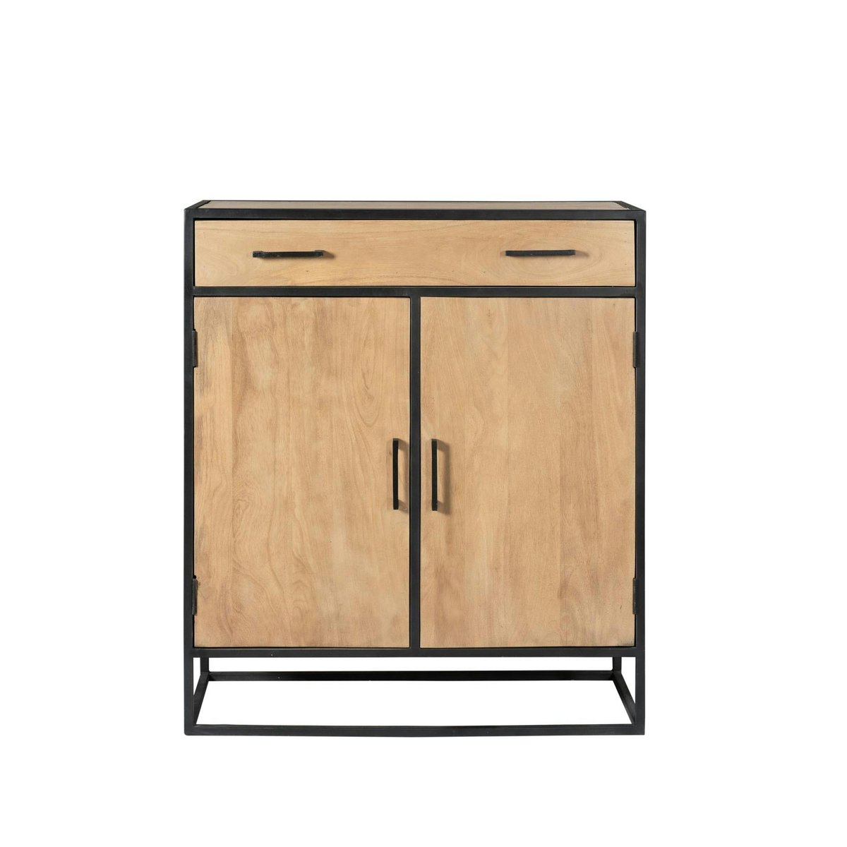 Petit meuble d'entrée en bois clair 2 portes RIVANO bois naturel, PIER IMPORT