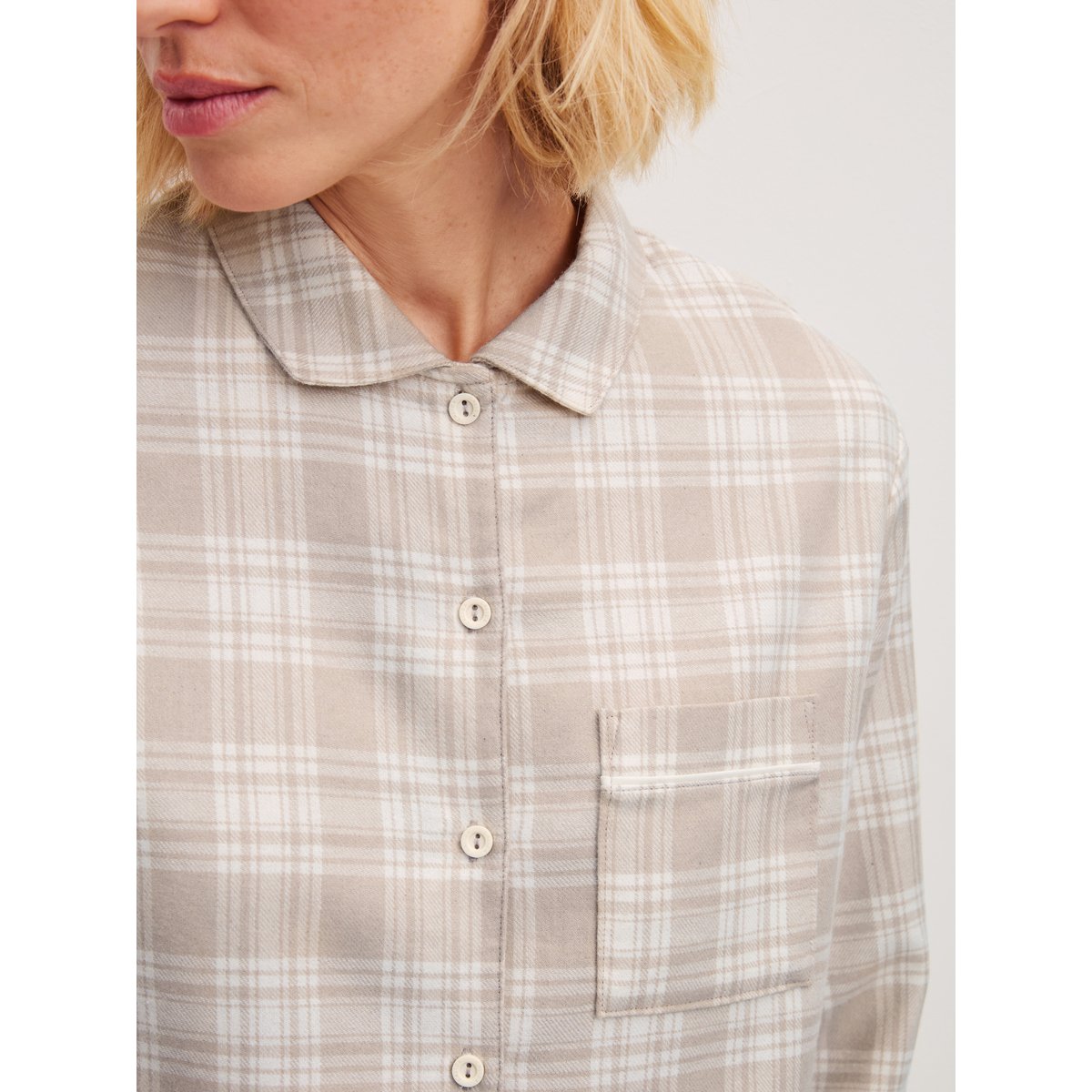 Pyjama en flanelle, boutonné de bout en bout manches longues Coton PLAID DREAMS chateau, CALIDA