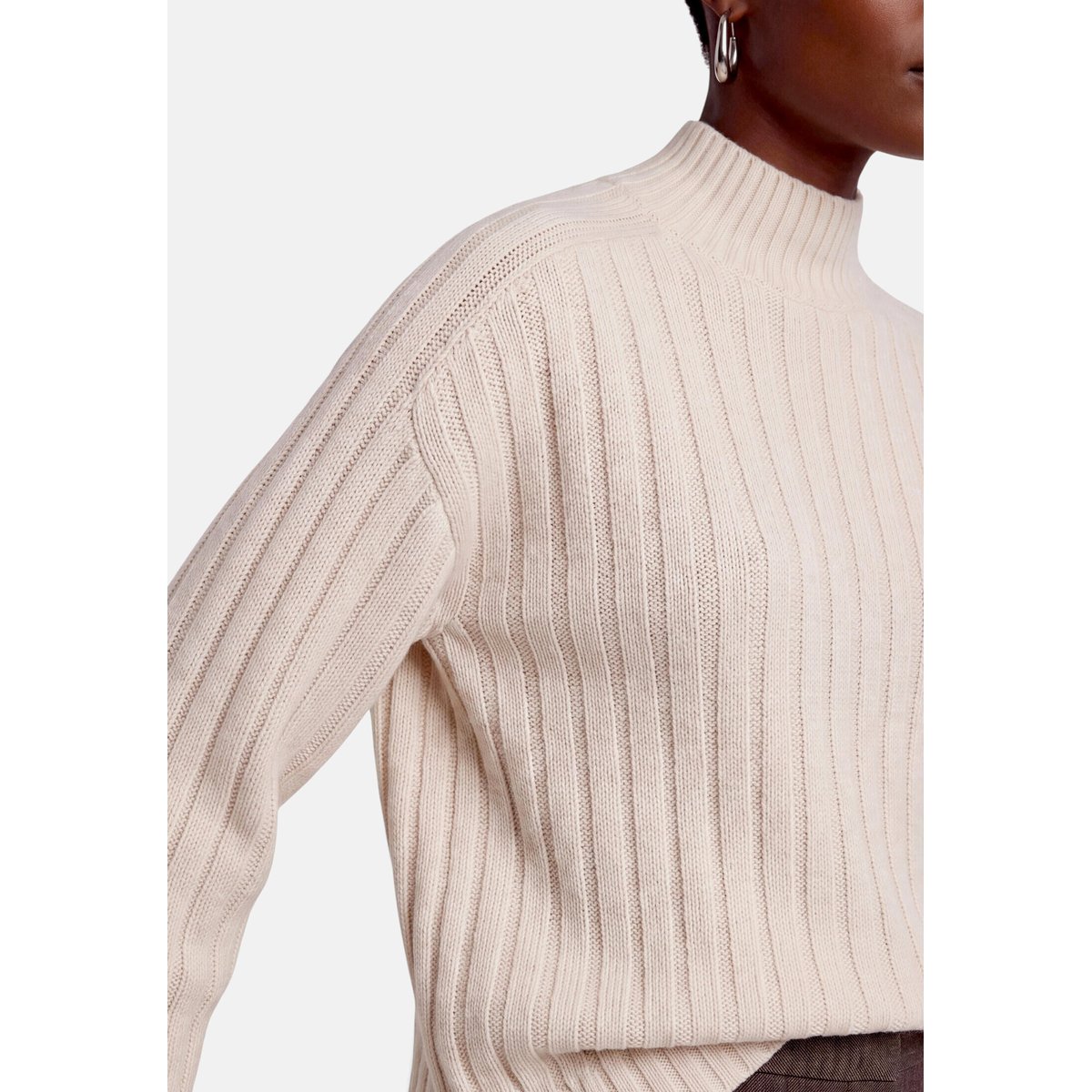 Pull-over en maille à col droit cream, ZERO