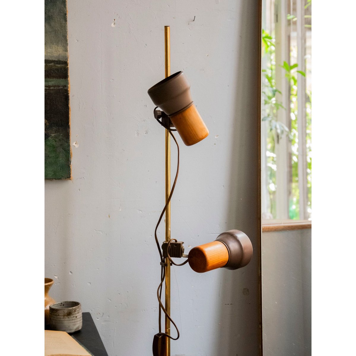 Lampe mid-century aux têtes pivotantes Suzanne N°639 - Bon état argenté, DEBONGOUT