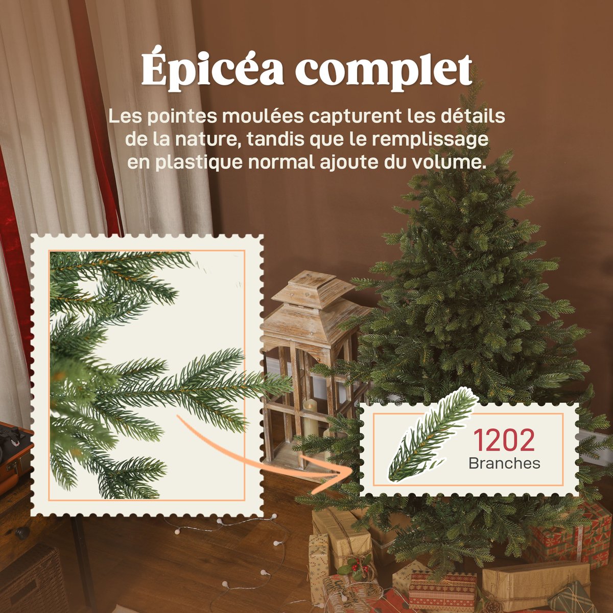 Sapin de Noël Plastique Vert vert, HOMCOM