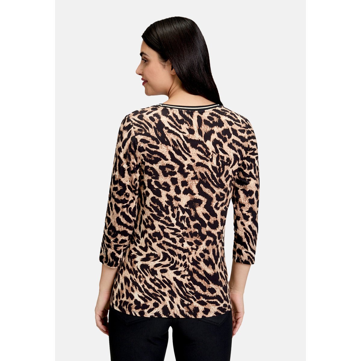T-shirt basique à imprimé noir/beige, BETTY BARCLAY