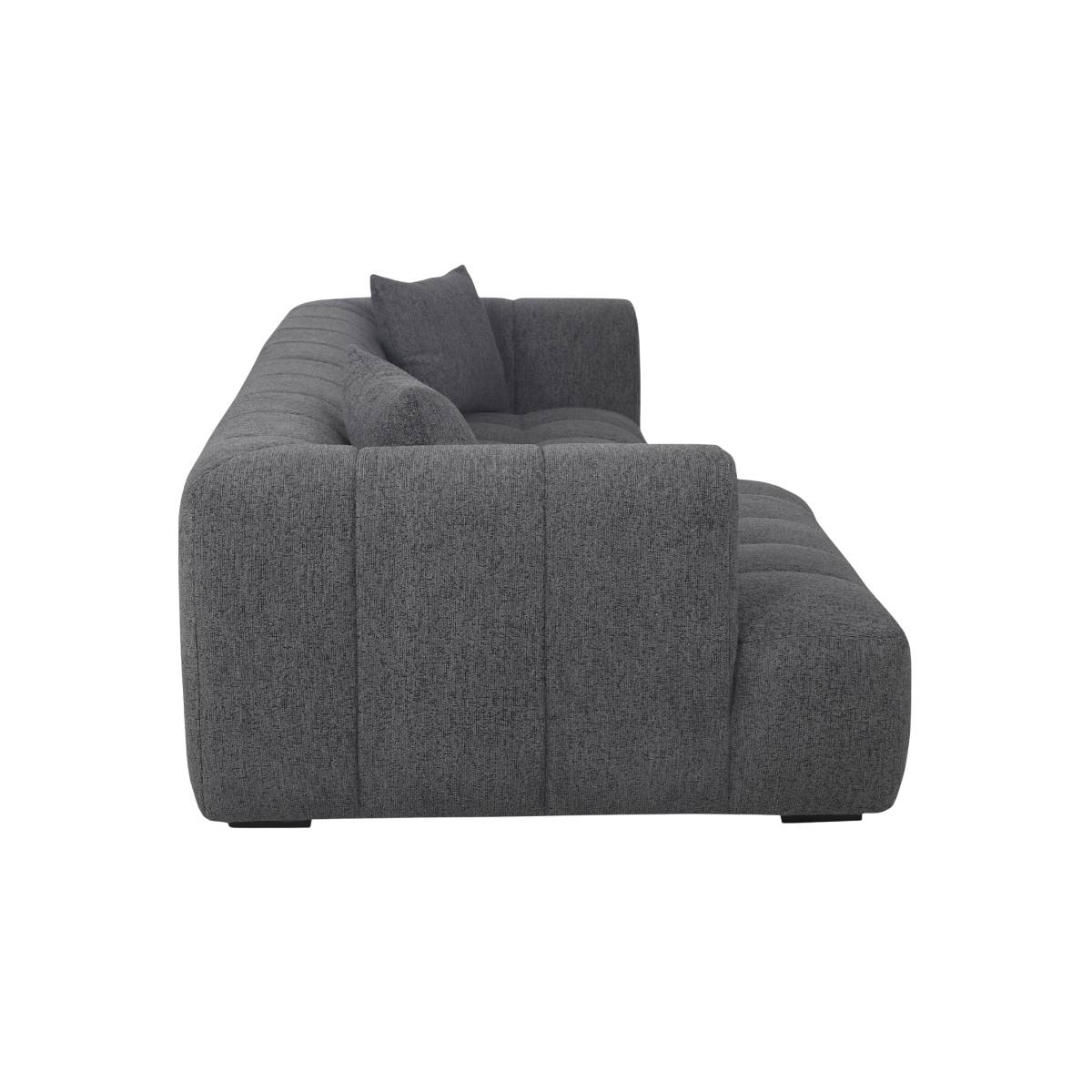 Canapé d'angle en tissu DAVIS gris, MADE IN MEUBLES