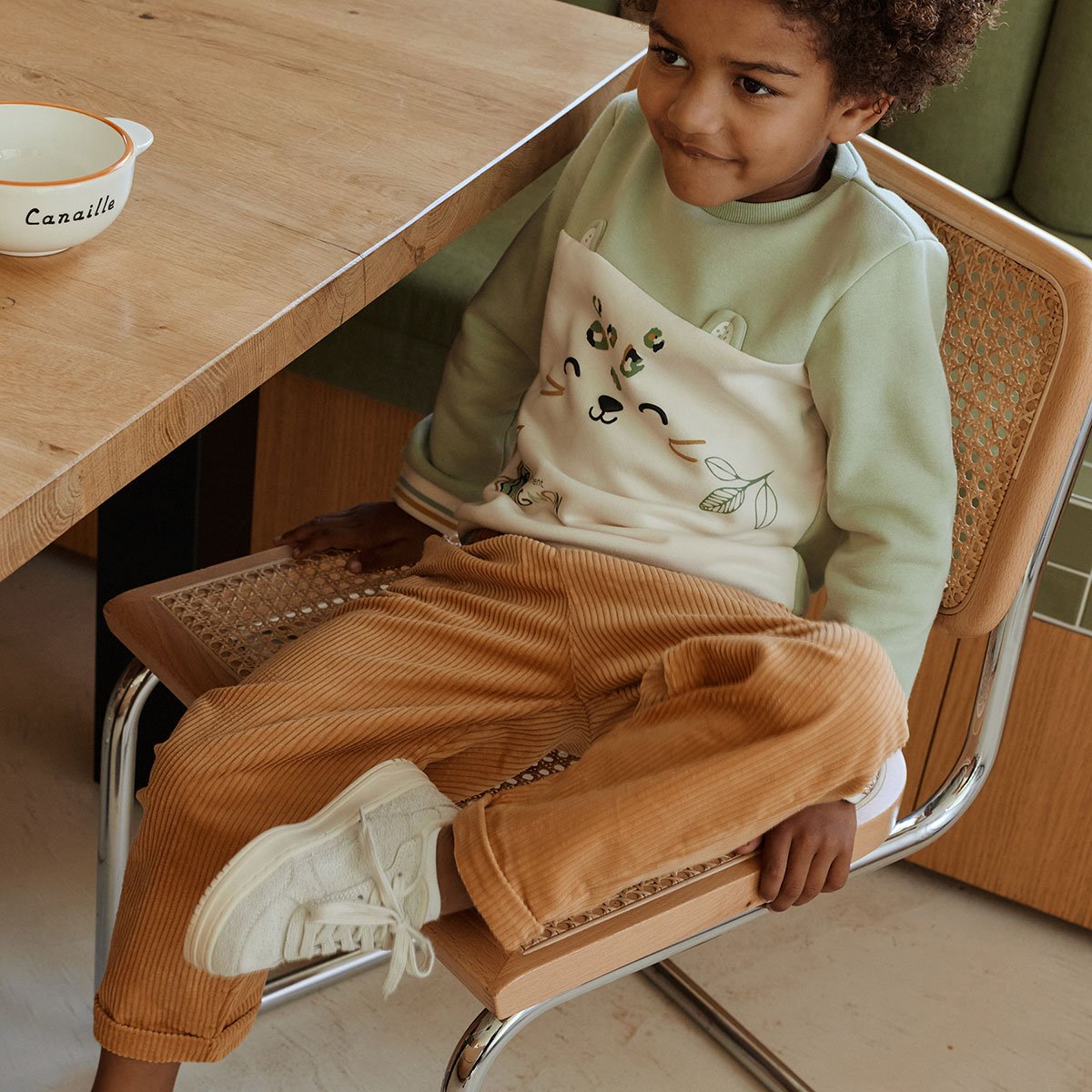 Lot de 2 pantalons enfant en velours côtelé Charly camel, PETIT BEGUIN