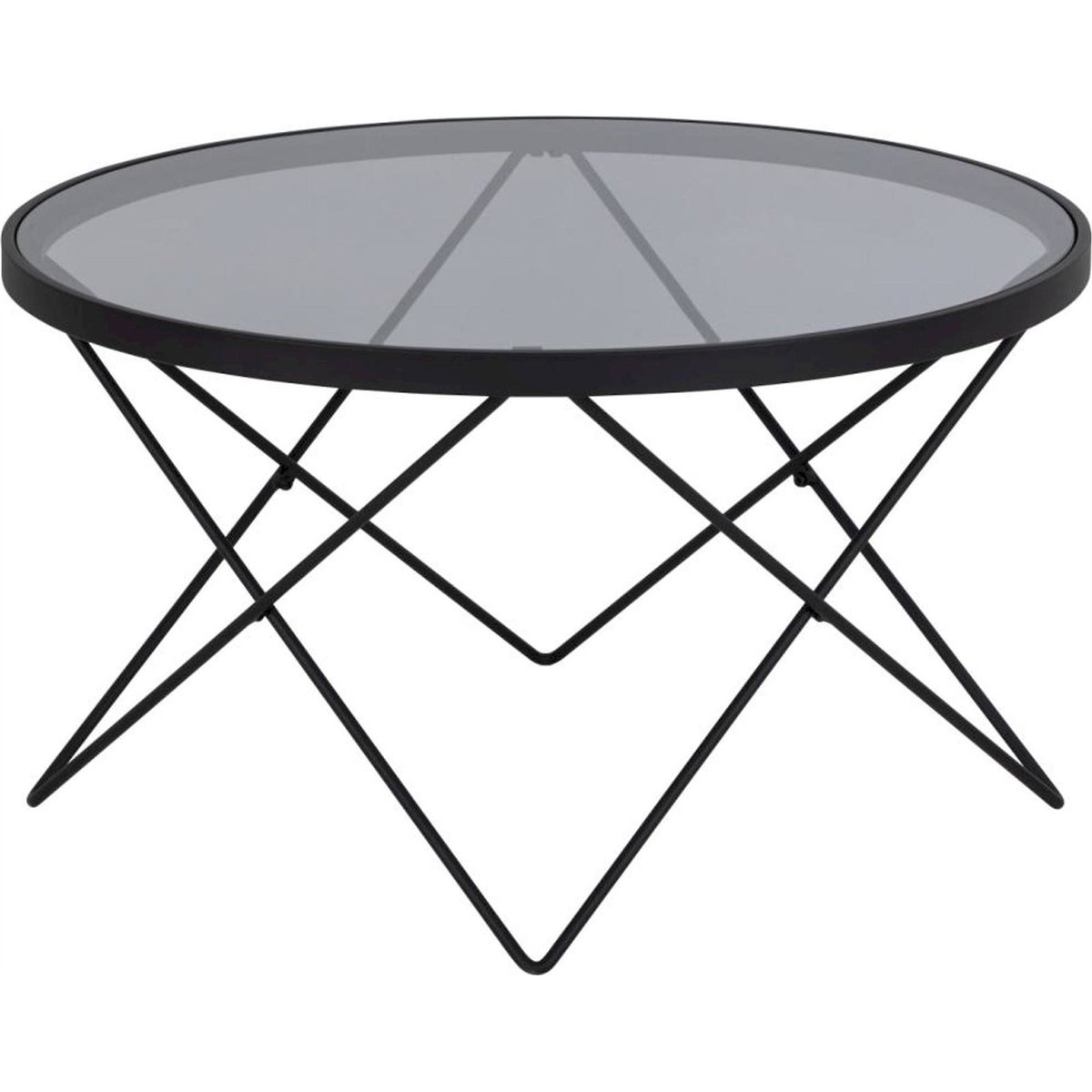 Table basse ronde READRA en verre fumé noir et verre fumé, RECOLLECTION