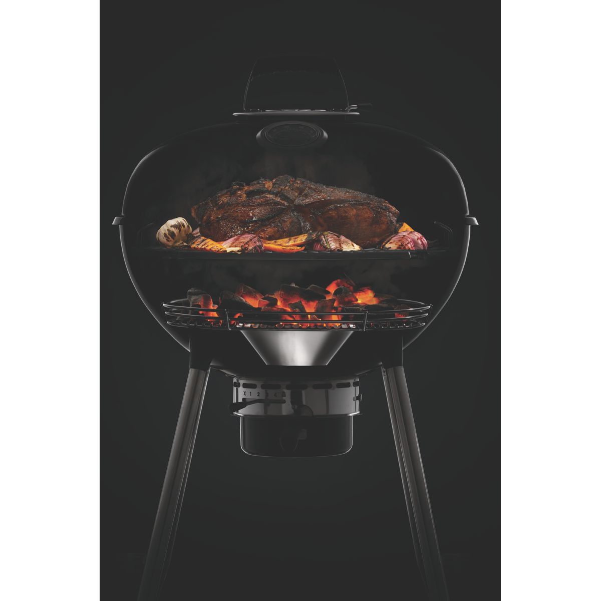 Barbecue charbon Kettle PRO noir sur pieds 47cm noir, NAPOLEON