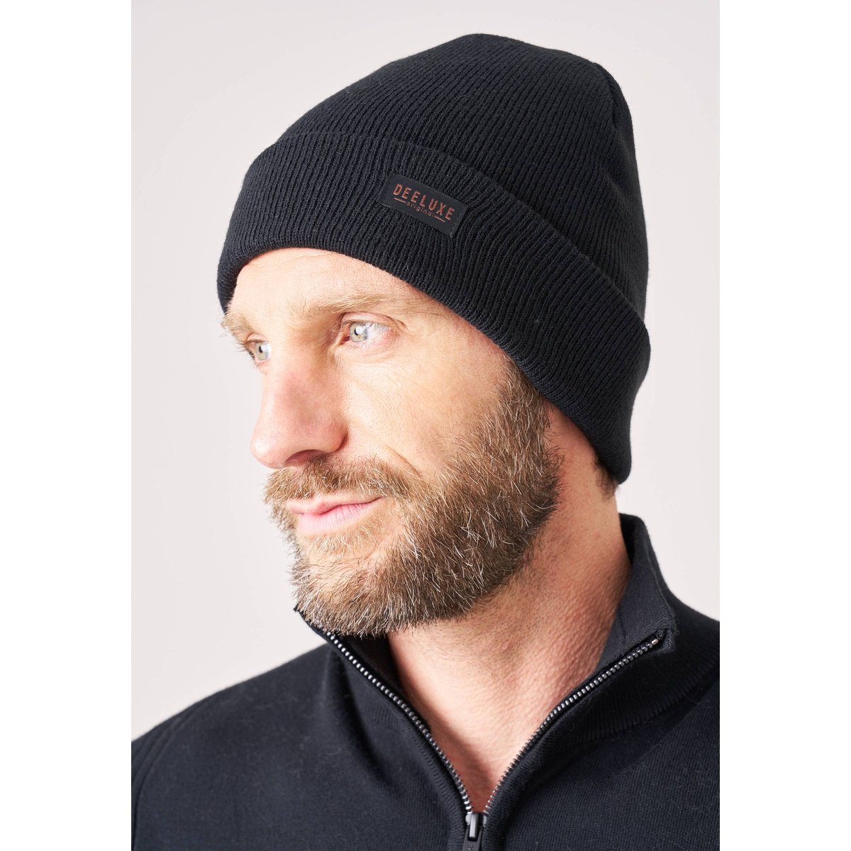 Bonnet homme maille douce MALCOLM black, DEELUXE