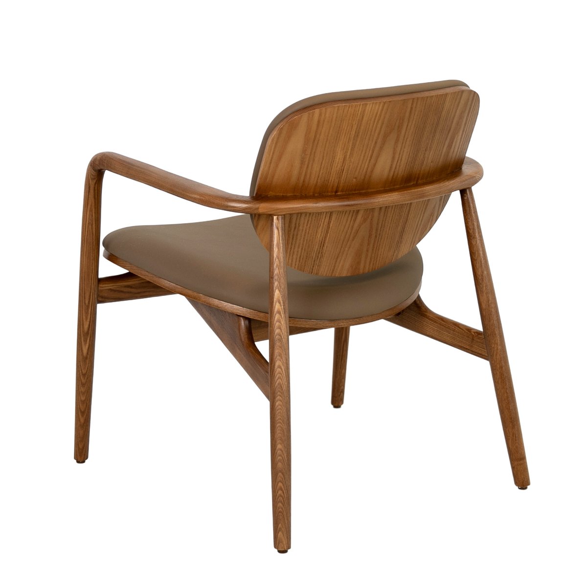 Fauteuil en similicuir taupe et noyer noyer | taupe, ANGEL CERDA