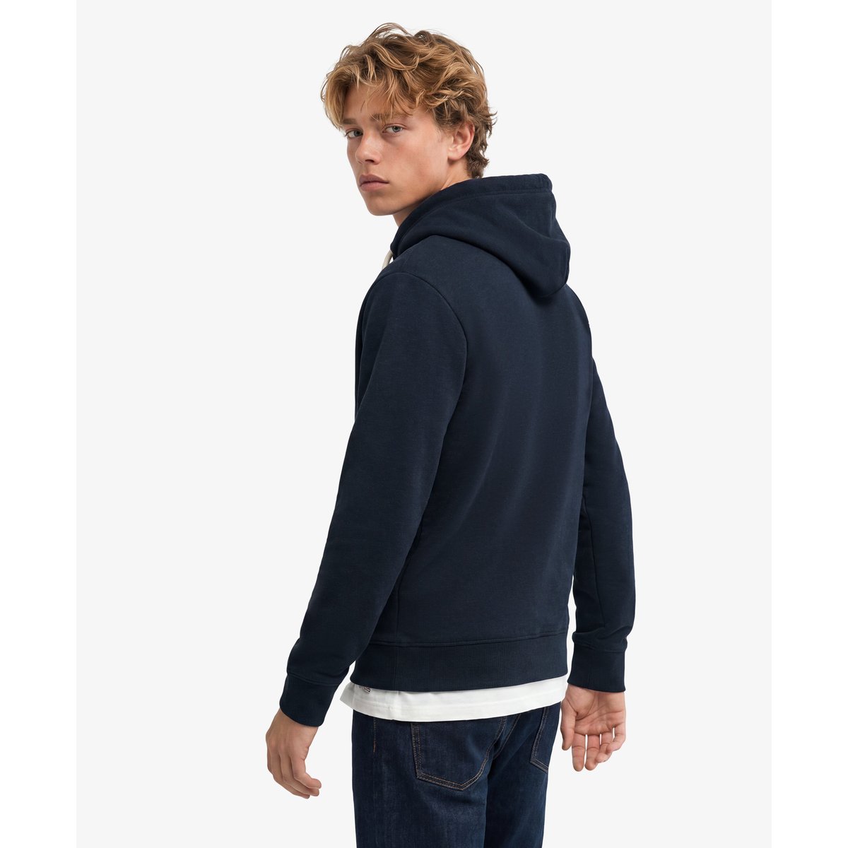 Sweat à capuche décontracté Vintage Logo Heritage bleu marine chiné trench, SUPERDRY