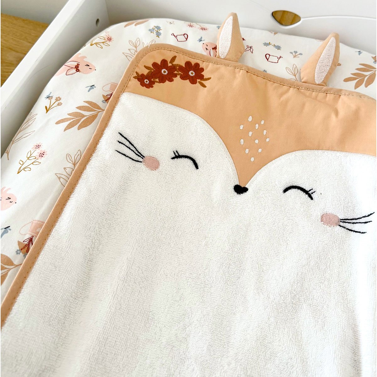 Housse de matelas à langer + tapis de change Praline peche, PETIT BEGUIN
