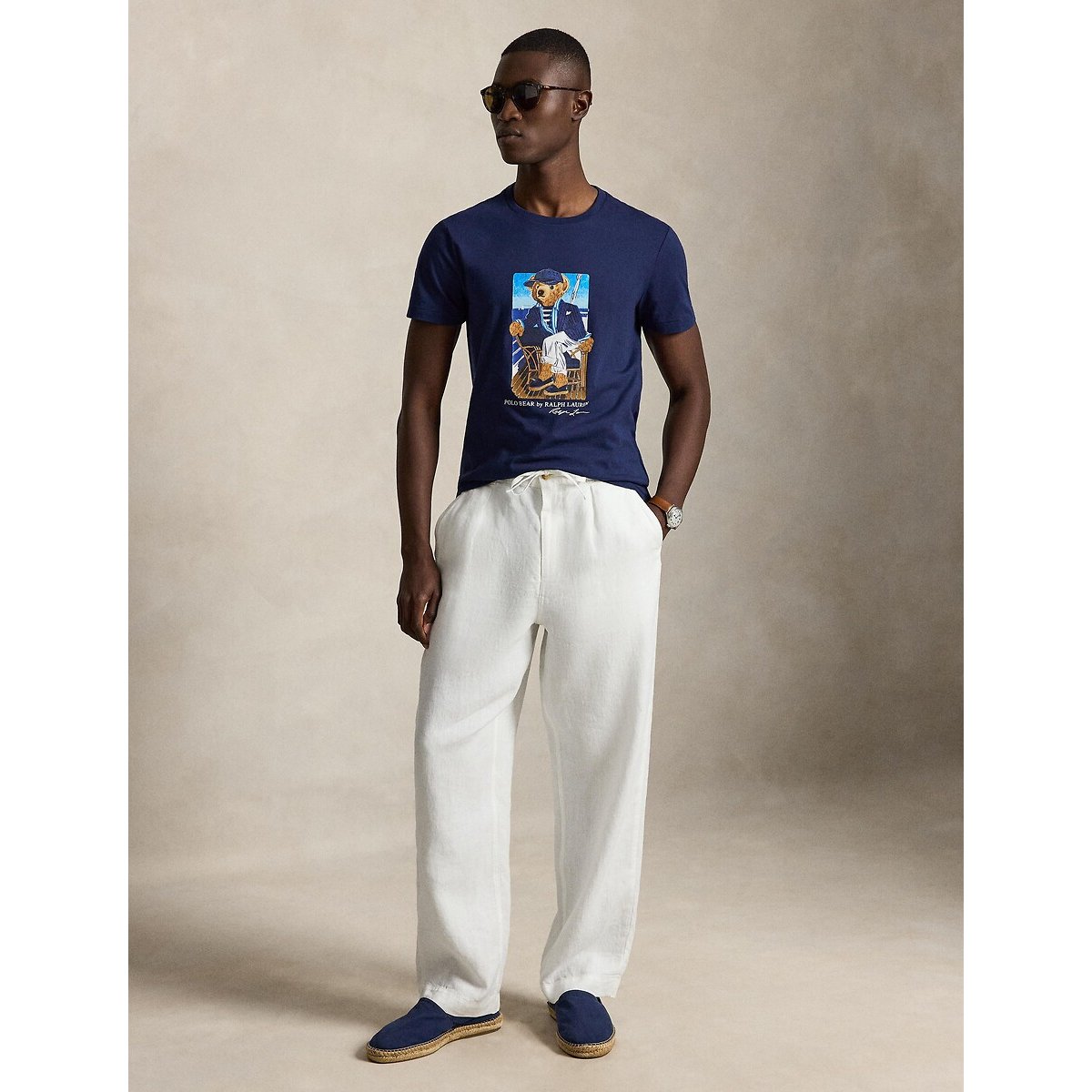 T-shirt de manga curta, BEAR, CUSTOM SLIM FIT marinho, POLO RALPH LAUREN
