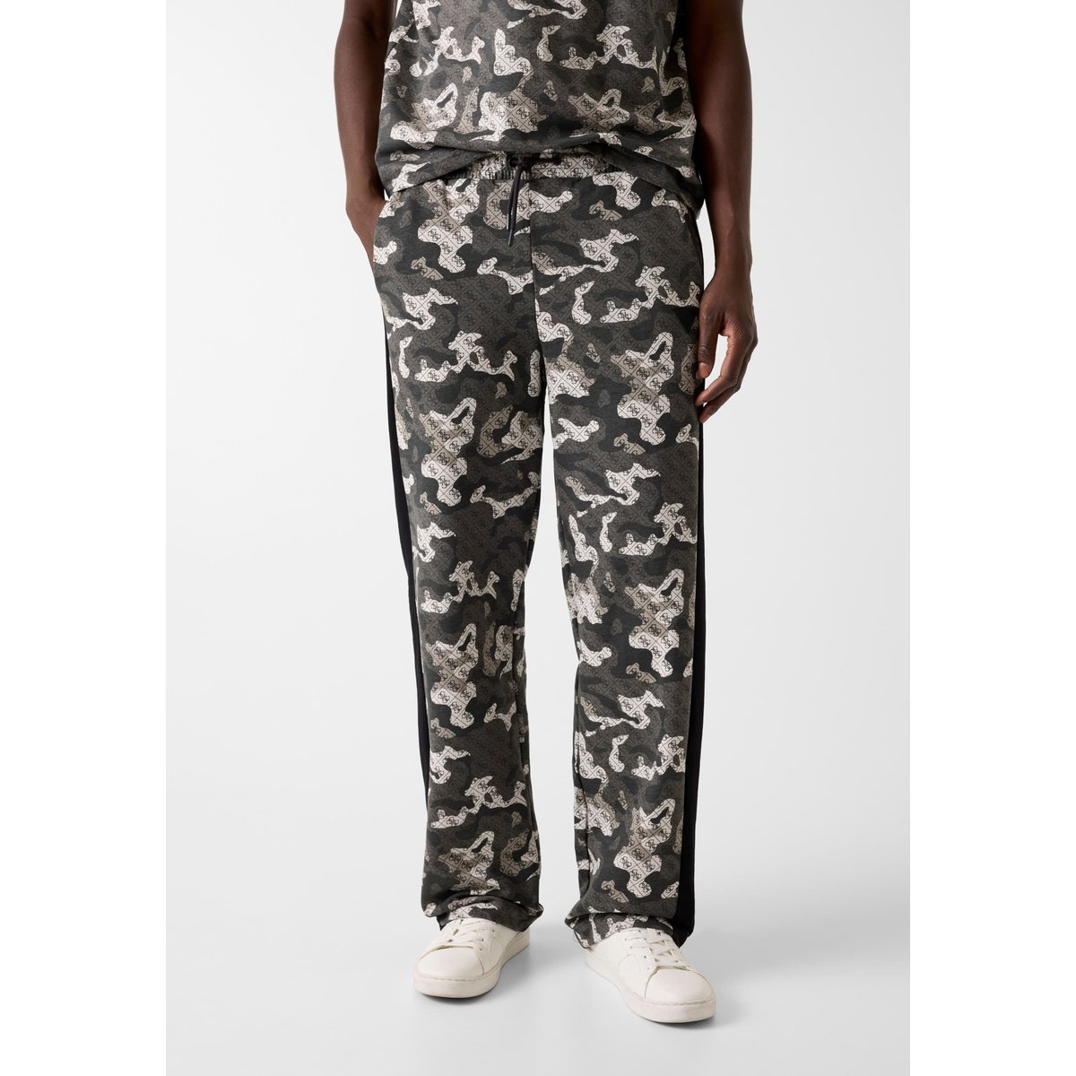 Pantalon Droit À Imprimé Camouflage camouflage, GUESS