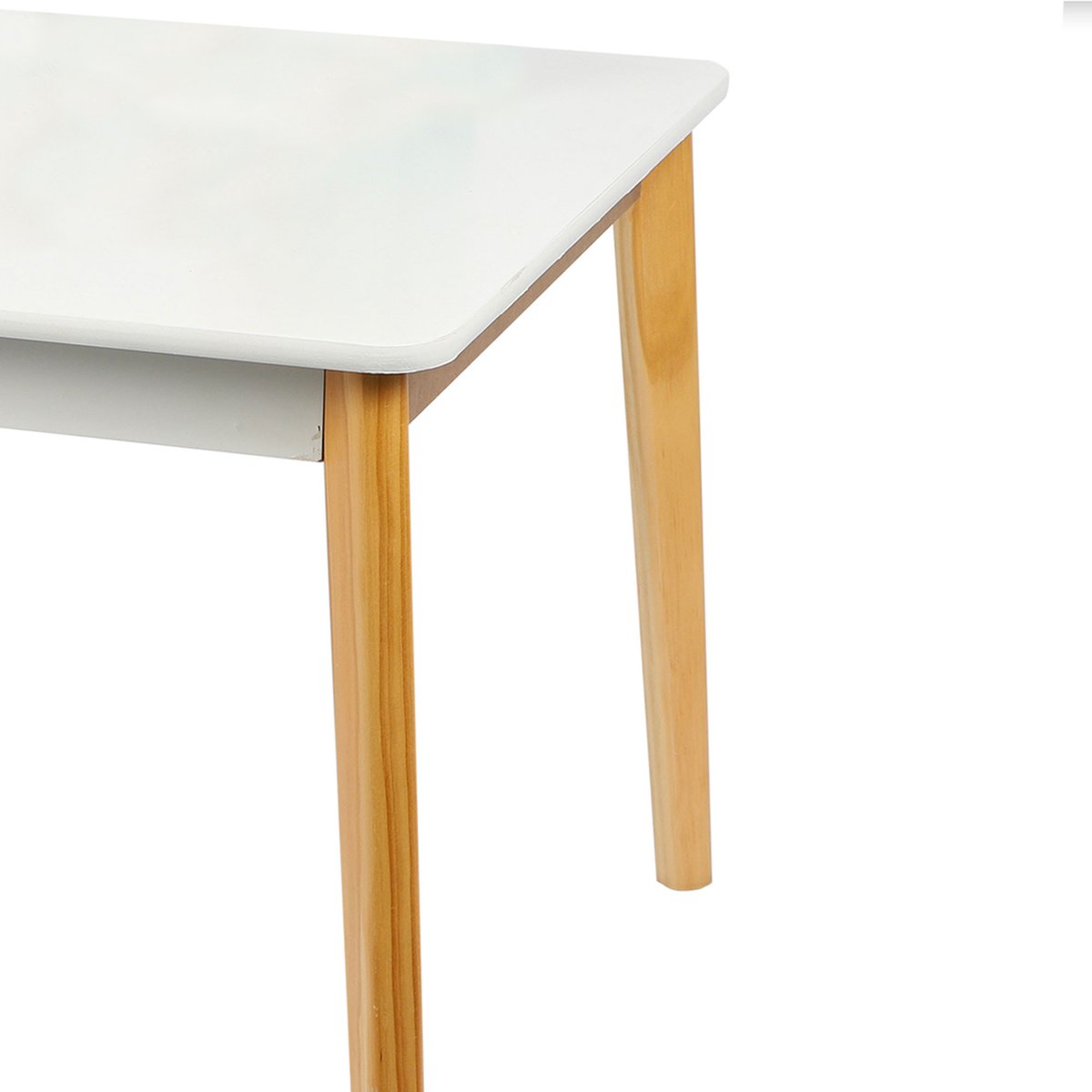 Table Enfant Carrée Bois Blanc blanc, WADIGA