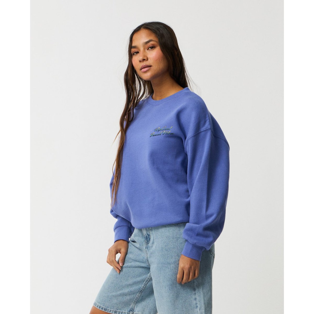 Sweat col rond BEACH VIBE HERITAGE mid blue, RIP CURL