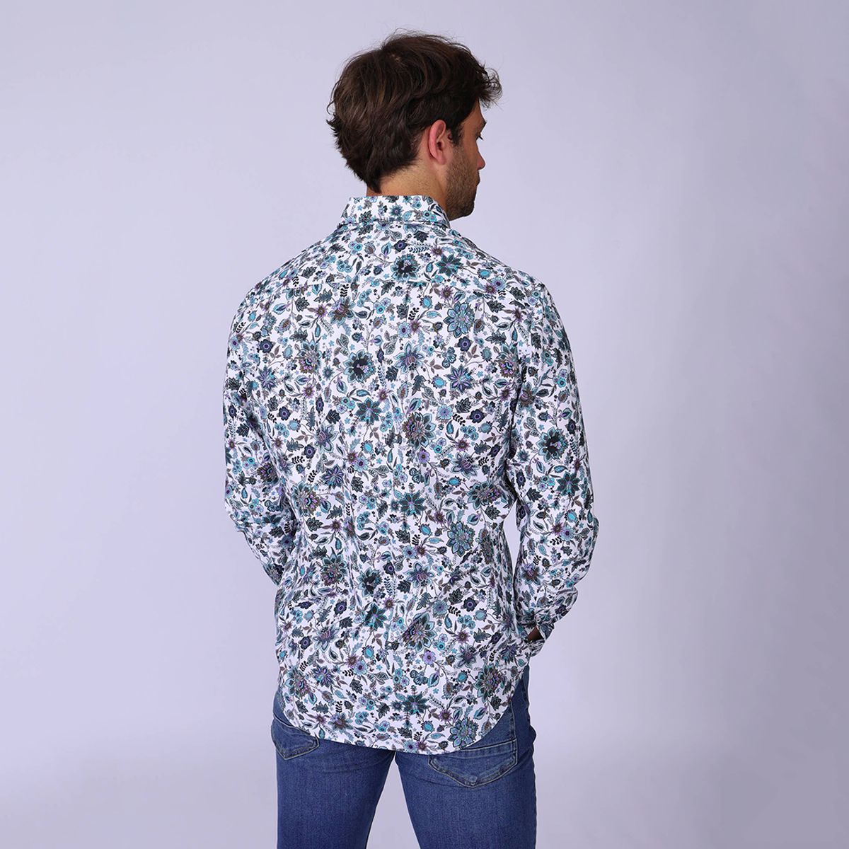 Chemise à motifs blanc, MISE AU GREEN