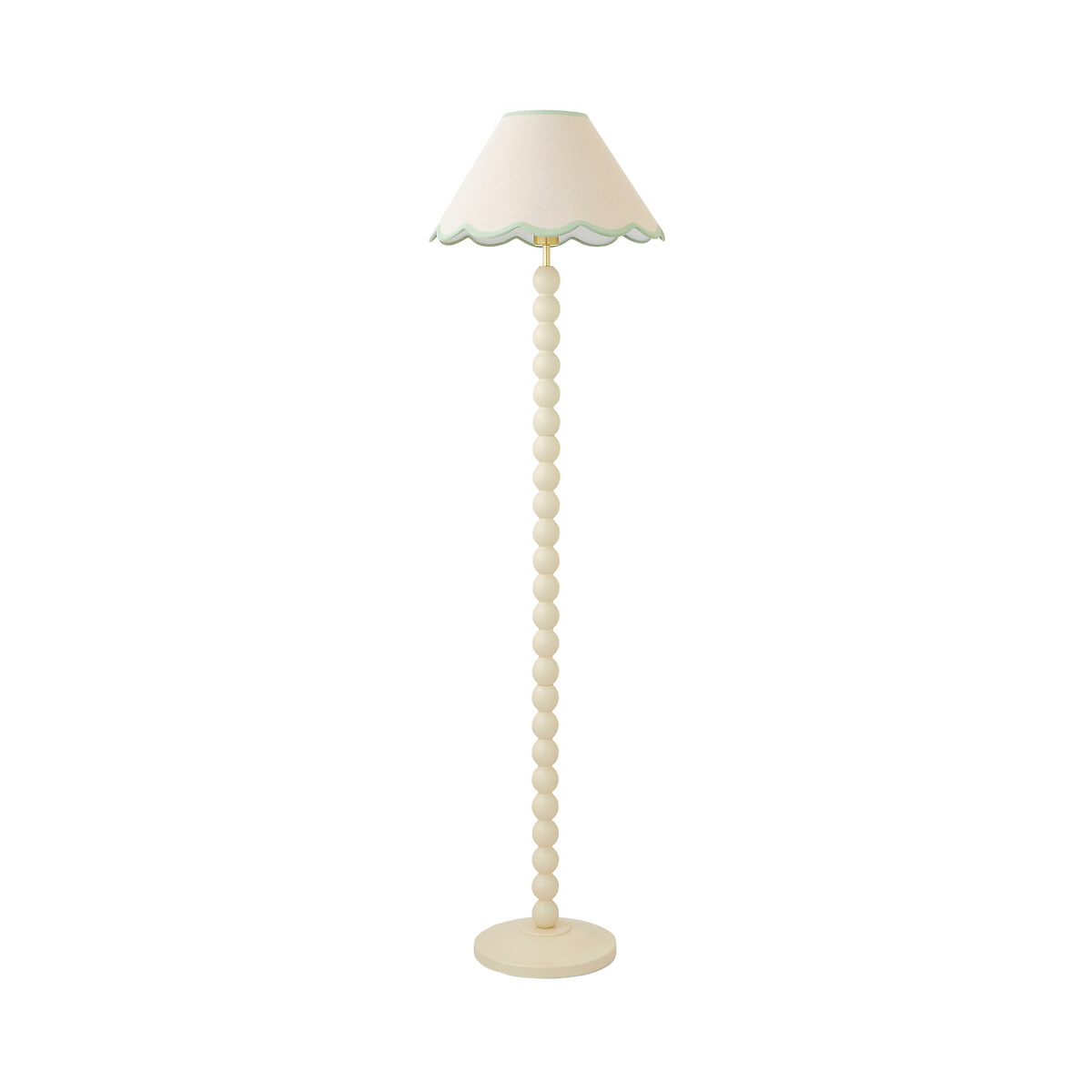 Bobbie Painted Cream Bobbin Floor Lamp with Scallop Shade sage green, SO'HOME